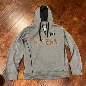 Philadelphia Flyers NHL Gray Quarter Zip Hoodie with Pockets